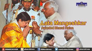 2001  Lata Mangeshkar Receiving Bharat Ratna Award [upl. by Legra]