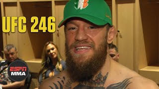 Conor McGregor emotional after Cowboy Cerrone TKO win at UFC 246  ESPN MMA [upl. by Ateloj]