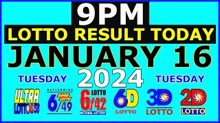 9pm Lotto Result Today January 16 2024 Tuesday [upl. by Ived]