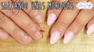 COMO APLICAR ACRILICO SOBRE UÃ‘AS MORDIDAS  ONICOFAGIA [upl. by Ellehcsor]