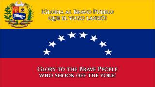 National anthem of Venezuela ESEN lyrics  Himno Nacional de Venezuela [upl. by Yhtac839]