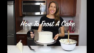 How To Frost A Cake  A Beginners Guide  CHELSWEETS [upl. by Noret]