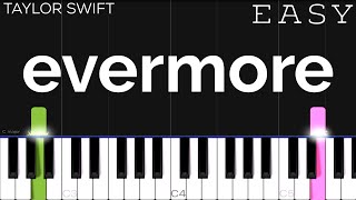 Taylor Swift  evermore ft Bon Iver  EASY Piano Tutorial [upl. by Lexine894]