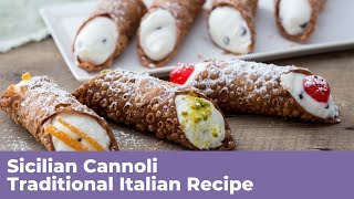 SICILIAN CANNOLI  Traditional Italian Recipe [upl. by Neik392]