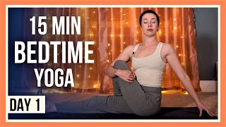 15 min Evening Yoga – Day 1 YOGA FOR FLEXIBILITY AND RELAXATION [upl. by Yarvis669]