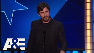 Christian Bale Wins Best Actor in a Comedy  2016 Critics Choice Awards  AampE [upl. by Meer]