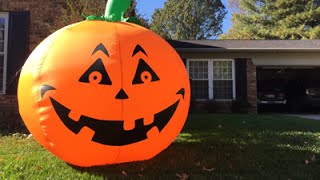 Setting up an Inflatable Pumpkin for Halloween [upl. by Fishback]