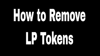 Pancake Swap Tutorial How To Remove LP Tokens From Liquidity Pools [upl. by Ginni]