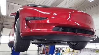 Underneath a Tesla Model 3  undercarriage inspection [upl. by Eadahs832]