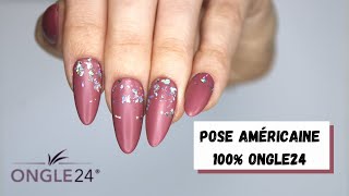 Je test la pose Américaine 100 Ongle24  nail art inspiration Khun Mimi [upl. by Harrak472]