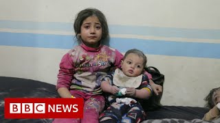 Syria war Hundreds of thousands flee as airstrikes continue  BBC News [upl. by Krahmer]