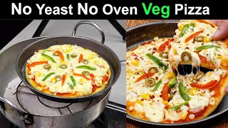 कढ़ाई में वेज पिज़्ज़ा बिना यीस्ट के  Veg Pizza without Oven and Yeast  Pizza Recipe  Kabitaskitchen [upl. by Wilder440]