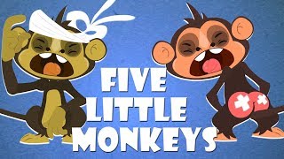 five little monkeys jumping on the bed  nursery rhyme  song and lyrics for ma master tv 5 [upl. by Bradlee]