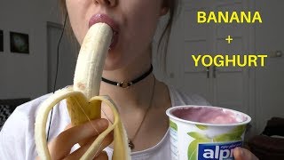 🍌Eating YOGHURT from BANANAS Relaxing Eating Sounds [upl. by Aniala]