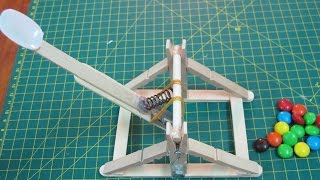 How to make a mini strong catapult – medieval homemade weapon [upl. by Genny738]