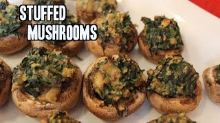 Spinach Stuffed Mushrooms  How To Make Stuffed Mushroom [upl. by Veda940]