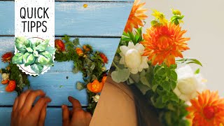 Blumenkranz binden  DIY einfacher Haarkranz mit echten Blumen  Volmary QuickTipps [upl. by Noyr775]