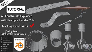 All Constraints Explained with Example  Tracking Constraints  Blender 28  Free Project File [upl. by Miett]