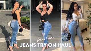 JEANS TRY ON HAUL NEW JEANS ATTENTION FOR CURVY PETITE GIRLS 😍 [upl. by Retse]