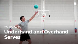 Underhand and overhand serves  Volleyball [upl. by Rivalee]