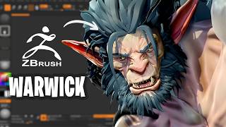 Sculpting Warwick from Arcane  Zbrush Timelapse [upl. by Albright]