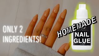 How To Make Nail Glue At Home  Homemade Nail Glue w 2 ingredients it really works [upl. by Violante]