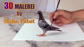 Malerei in 3D  optische Täuschung  Illusionsmalerei von Stefan Pabst [upl. by Nylidam636]