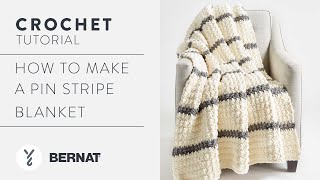 Crochet Textured Pin Stripe Blanket Tutorial [upl. by Ysirhc957]