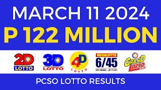 Lotto Result March 11 2024 9pm PCSO [upl. by Bigod]