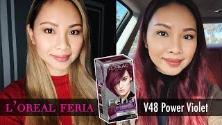 LOREAL FERIA V48 Power Violet Hair Color Tutorial  FULL DEMO [upl. by Pritchard]