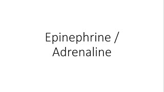 Epinephrine  Adrenaline  Pharmacology [upl. by Oetomit]