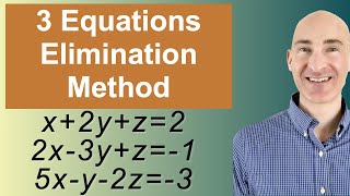 Solving Systems of 3 Equations Elimination [upl. by Hashimoto]