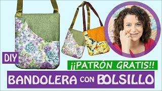 BOLSO BANDOLERA con BOLSILLO  FÁCIL Patrón gratis [upl. by Kellsie]