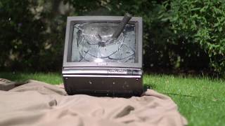 Smashing a TV in Slow Motion  The Slow Mo Guys [upl. by Lourie]