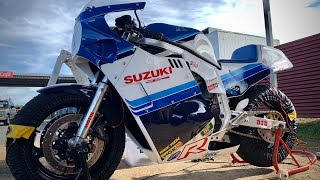 The Slabby Racer Journey A 1985 Suzuki GSXR750 Race Bike Build [upl. by Kucik]