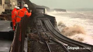 Dawlish as sea wall collapses [upl. by Nishi]