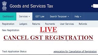 GST registration Cancellation Live How to cancel GST registration GST Number cancelsurrender [upl. by Meggi]