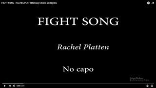 FIGHT SONG  RACHEL PLATTEN Easy Chords and Lyrics [upl. by Chaddy]