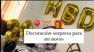 Decoración en la habitación para cumpleaños de mi novio SORPRESA [upl. by Euqinue]