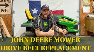 John Deere Transmission Drive Belt Replacement  LA145 [upl. by Olly]