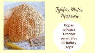 COPAS TEJIDAS A CROCHET PARA TRAJES DE BAÑO Y TOPS [upl. by Donall422]