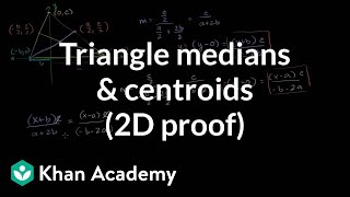 Triangle medians and centroids 2D proof  Geometry  Khan Academy [upl. by Aedni]