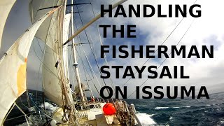 Handling the Fisherman On a Staysail Schooner [upl. by Brannon]