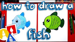 How To Draw A Cartoon Fish for young artists [upl. by Zitah]