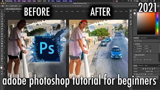 How to Edit Photos in Adobe Photoshop 2021 as a COMPLETE BEGINNER IN UNDER 3 MINUTES [upl. by Lemrahc]