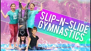 FUNNY SLiPNSLiDE GYMNASTiCS CHALLENGE ft Hayley amp Annie LeBlanc from Bratayley [upl. by Eural]