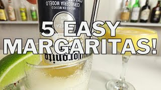 5 x EASY MARGARITA COCKTAIL RECIPES [upl. by Imoyik]