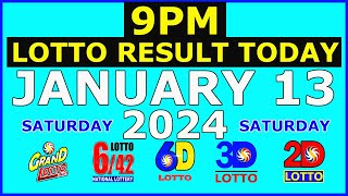 9pm Lotto Result Today January 13 2024 Saturday [upl. by Mialliw733]