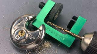 1050 The “Disc Buster” Padlock Drilling Jig [upl. by Pasia163]