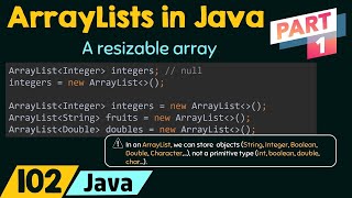 ArrayLists in Java Part 1 [upl. by Hukill324]